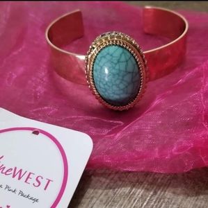 3/$15 NWT Nadine West Faux turquoise cuff bracelet
